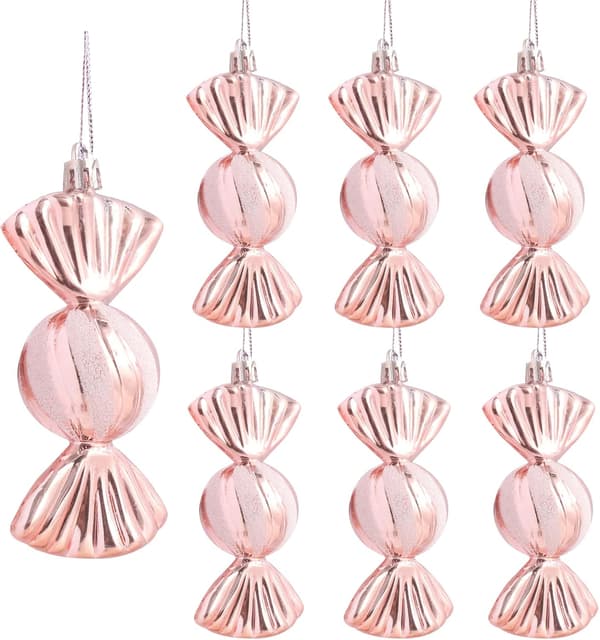 Julkulor i roséguld, 12 cm, 24 stycken, CJY