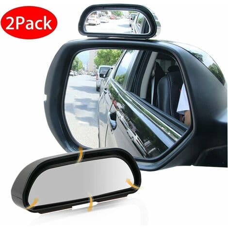 2-pack 360° blind spot mirror for car, universal right + left adjustable HD glass extra blind spot mirror