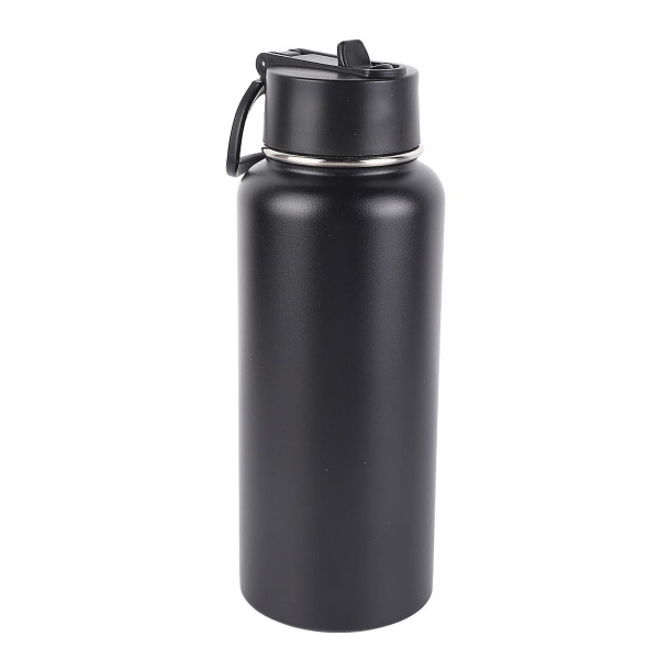 Isolert flaske svart dobbeltlags isolasjon 960ml 304 rustfritt stål isolert vannflaske for menn kvinner