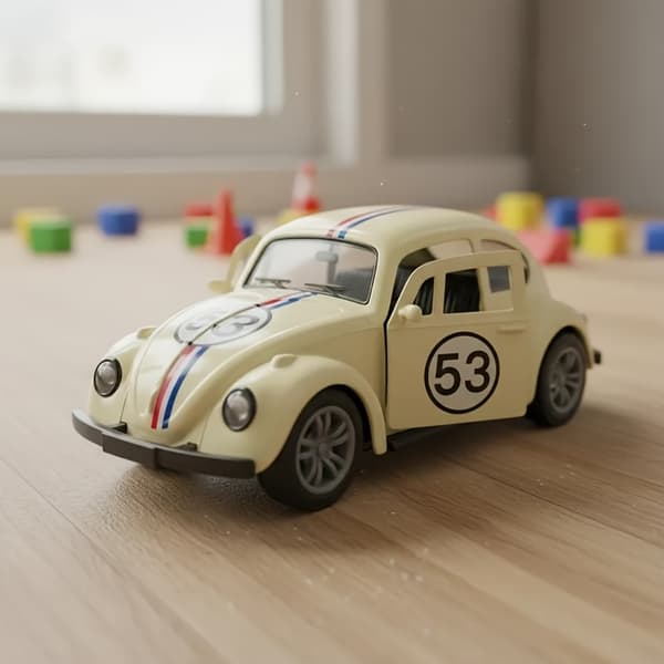 Klassisk Beetle Bug 1/36 Skala Støbt Metal Pull-Back Bilmodel police car