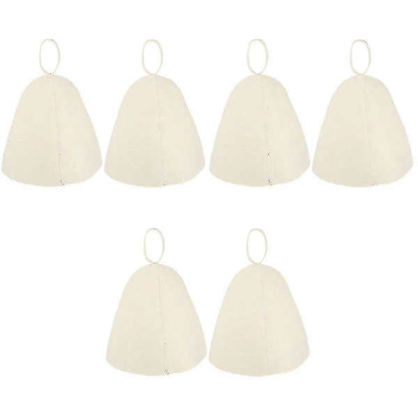 8 Pcs Felt Sauna Hat Thickened Comfortable Bath Cap Lightweight--6 PcsCJY