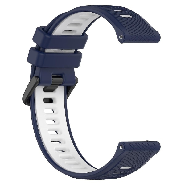 Silicone Urrem til Garmin Forerunner 265S - 18mm Dobbelt Farve Udskiftningsrem Midnight Blue White