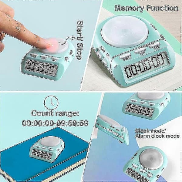 Digital timer väckarklocka med nedräkning, vågformad design för kök och matlagning