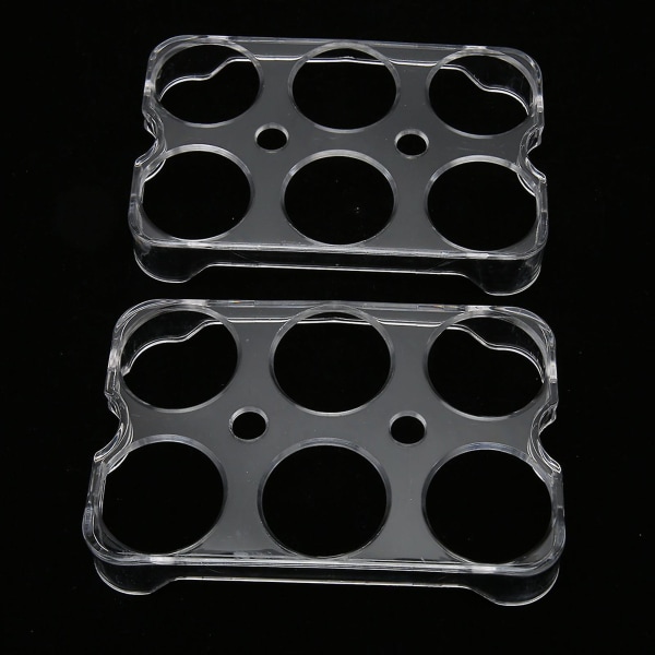 2 stk Egg Holder 12 Plasser Total Transparent Plast Sterk Slitesterk Lett Egg Oppbevaringsboks For Kjøleskap