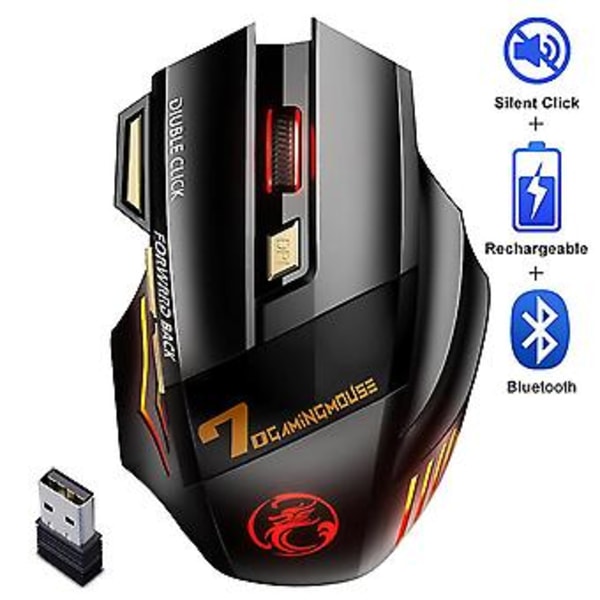 Trådlös Gamingmus För Dator 2.4G Rgb Uppladdningsbar Gamingmus Bluetooth Usb Mus Tyst Ergonomisk Mus