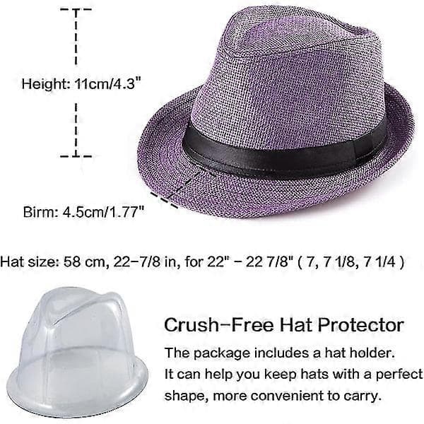 Strå Fedora Hat Mænd Fedora Hatte Til Mænd Trilby Hat Solhat Panama Hat Uld Lilla