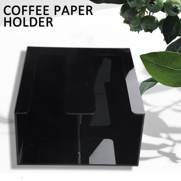 Kopholder med rum til kaffetilbehør, kopholder, kopholder til to kopper, opbevaringsstativ til papirkopper