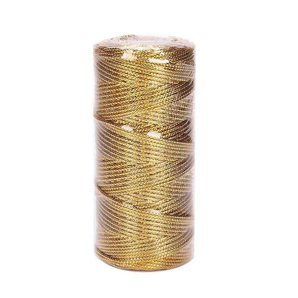 Rund Lurex Snor Tau Håndverk / Pynt Gull 100m BEST Sølv O7C Silver 300leds