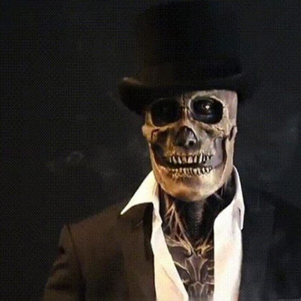 Den seneste skelet biokemiske maske til 2023 Halloween Party Cosplay Rekvisitter Silikone Fuldt dækkende hoved Only Hat