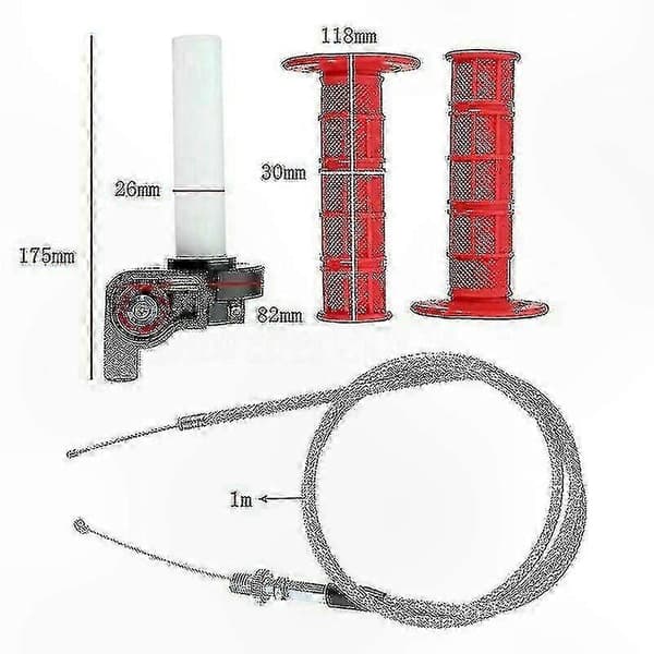 Quick Action Gasgreb Twist med Kabel til 125cc 140cc Pitbikes Rød