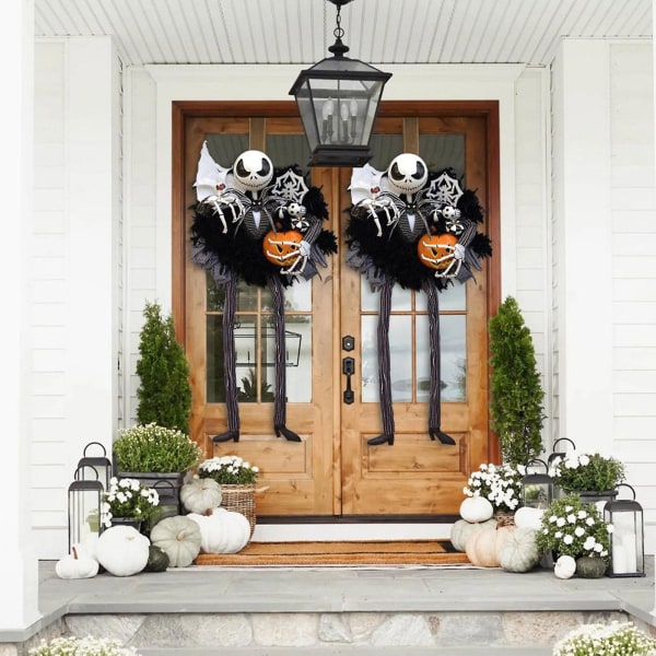 Halloween Dørkrans Dekorationer Indendørs Udendørs Hjemmefest Dekoration