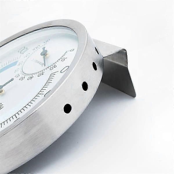 Analogt romtermometer og hygrometer i rustfritt stål - Nøyaktige avlesninger - 13 cm diameter