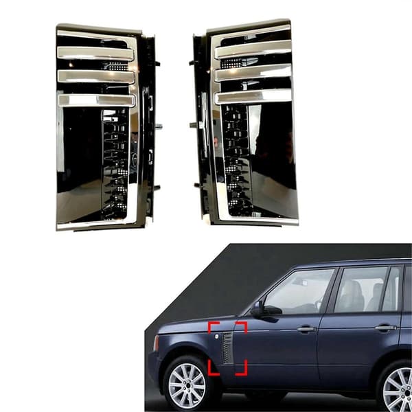 Sort og sølv bilnet sideudluftningsgitterbeklædning til Range L322 2003-2012 Black  Silver