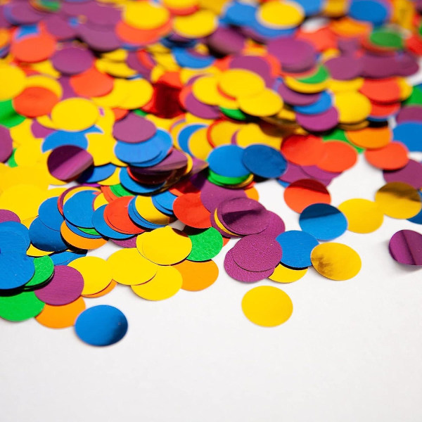 Rainbow Foil -konfetti, värikkäät pyöreät pisteet, kimalteleva pöytäkonfetti, kimalteleva juhlakoristeisiin (1,76 oz)