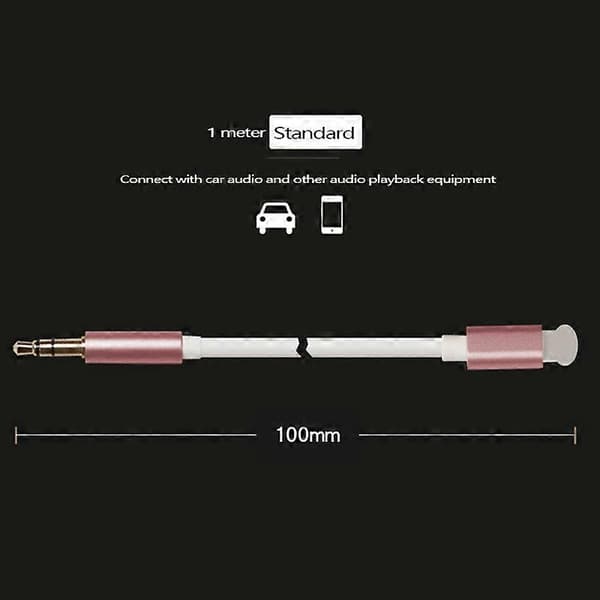 Aux-kabel til bil til 3,5 mm Aux-kabel til iPhone 5 og nyere modeller og iPad - Guld
