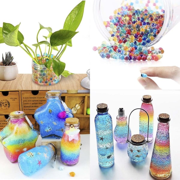 Water Beads Pack Rainbow Mix 50.000 perler Voksende bolde, Jelly Water Gel Perler til børn Sanselegetøj, vaser, planter, bryllup og boligindretning