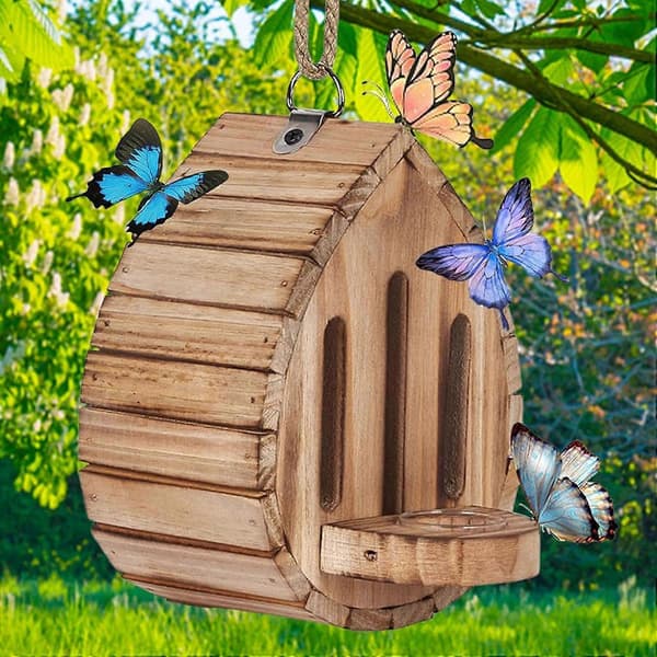 Garten-Habitat Sommerfuglehus Træ Foder- og Redeplads til Sommerfugle Naturligt Levested Vinter Dekoration