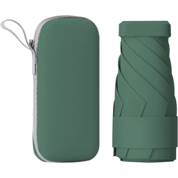 Mini paraply til håndtaske, bærbar og kompakt, perfekt til regn og sol med UV-beskyttelse Green