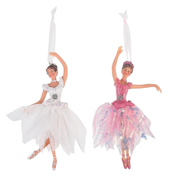2 stk Pigesmykker Dekorative Ballet Pige Juletræ Små Dukker Hængende Dukker Pige Ballet Dukke