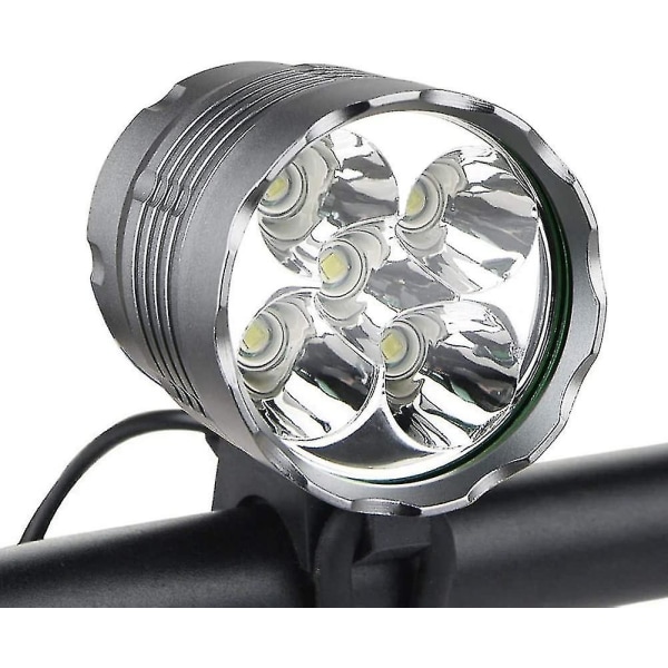 Bike Lights, 6000 Lumens 5 Led Bicycle Light, Waterproof Mountain Bike Front Light With 6400mah Rechargeable Battery, 3 Modes Front Headlight