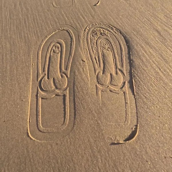 Dolda Tofflor, Dolda Penn-Flip-Flops Roligt Tryck Flip-Flops för Kvinnor Män, Strand-Flip-Flops Som Lämnar Avtryck Design 2024 Ny 37
