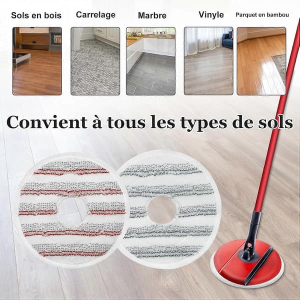 Mikrofibermopprefill for Vileda Spin and Clean Mop, vaskbare og gjenbrukbare erstatningsmopphoderCJY
