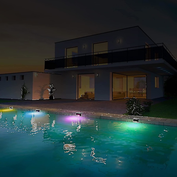 Solcellsdrivna poollampor, 4-pack, pooltillbehör för natten