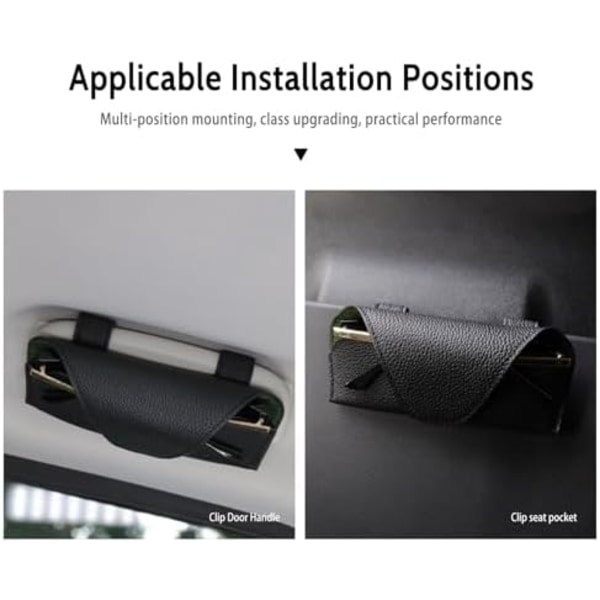 18x9cm Bil Solskydd Glasögonhållare Bil Glasögonfodral PU Läder Magnetisk Bil Glasögonhållare Universal Bil Interiörtillbehör