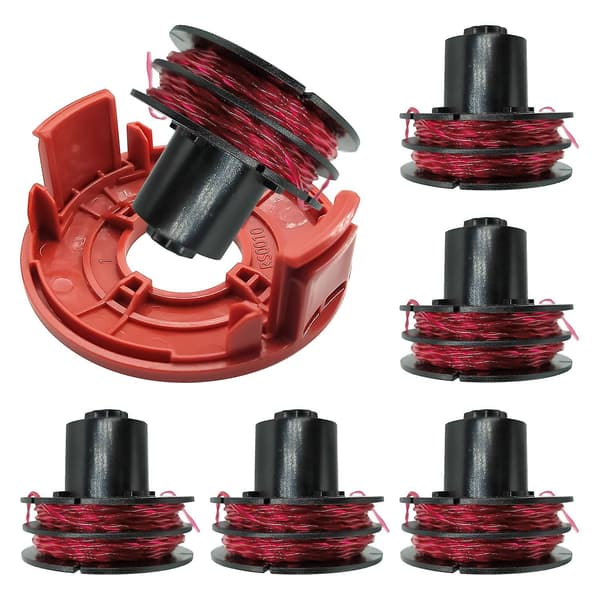 For AL-KO GTE 350 / GTE 450 / GTE 550 gresstrimmer 6 linetrådspoler + 1 spolehette, 112966, CJY Multicolor 6 Spool + 1 Spool Cap