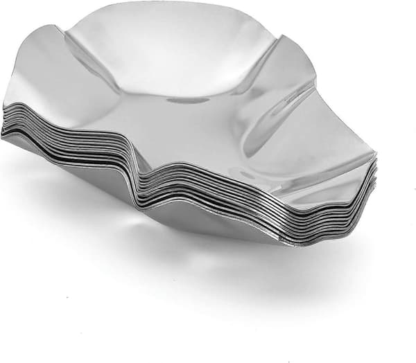 Grillbara ostronskal i rostfritt stål, set om 12, SilverCJY