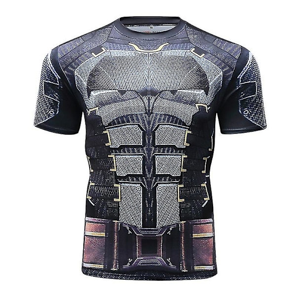 Superhelt Punisher Kortærmet Sports T-shirt Træning 3D Kompression Hurtigtørrende Træning Mænds Løbe Gym Fitness Top Rashguard 15 M