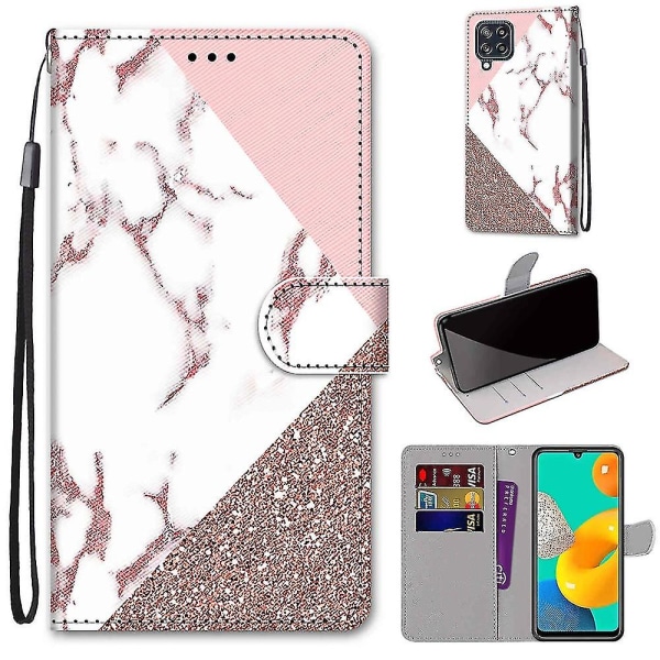 Case For Samsung Galaxy M32 4g/ F22 Creative Pattern Tui Magnetic Card Holder Wallet - Lion