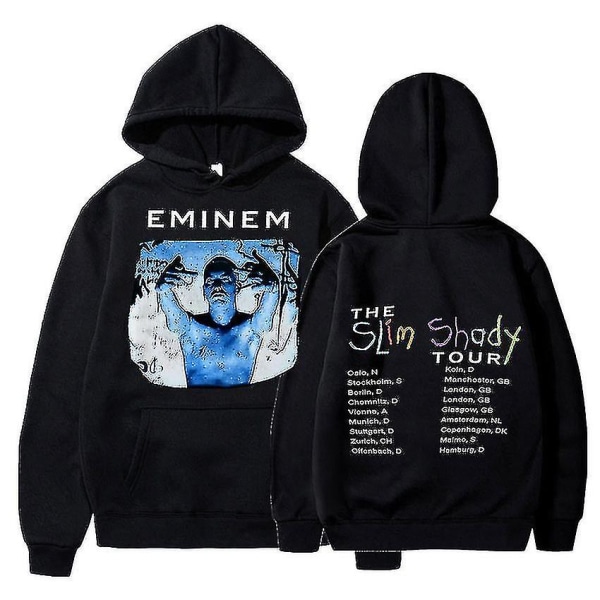 Eminem Anger Management Tour 2002 Hettegenser Vintage Harajuku Funny Rick Sweatshirts Langermede menn Kvinner Genser Mote