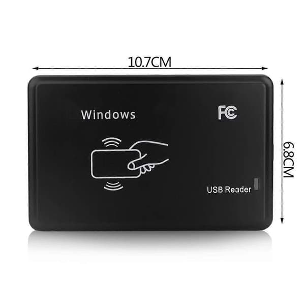 USB RFID Reader 125khz EM4100 ID Contactless Sensitivity Smart Card Reader TK4100 Supports Windows System RFID ReaderCJY Black