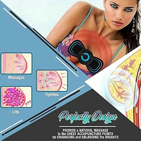 Liftup Ems Brystmassagepude 6 Tilstande Justerbar Formende Massager (2 stk) 1pc
