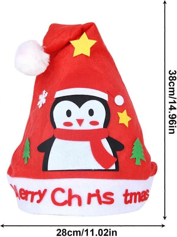 Julehatte-sæt til børn - DIY Santa Hat Håndværkstilbehør, Håndlavet Julehatte-sæt, Ideel til Julehåndværk