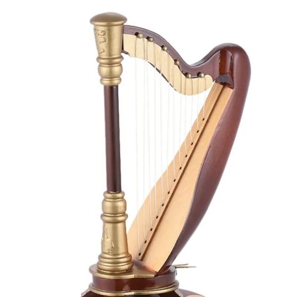 2023 Uusi klassinen harppumusiikkirasia, jossa pyörivä perussoitin, miniatyyrikopio