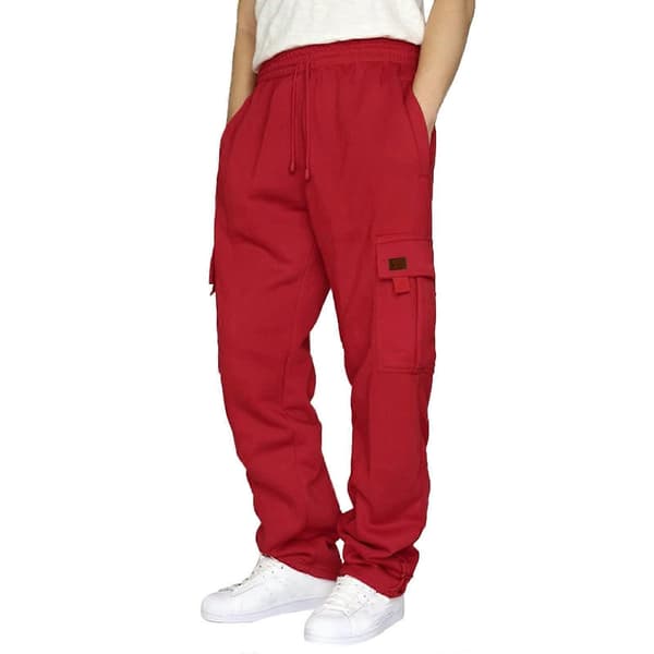 Herrbyxor Bomull Joggingbyxor Med Elastisk Midja Vida Ben Cargobyxor Andningsbara Varma Vinter Sweatpants One size