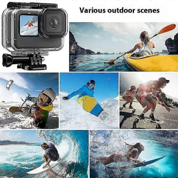 16-i-1 tilbehørssæt til Gopro Hero 13 Black/12/11/10/9 vandtæt etui brystmontering hovedrem
