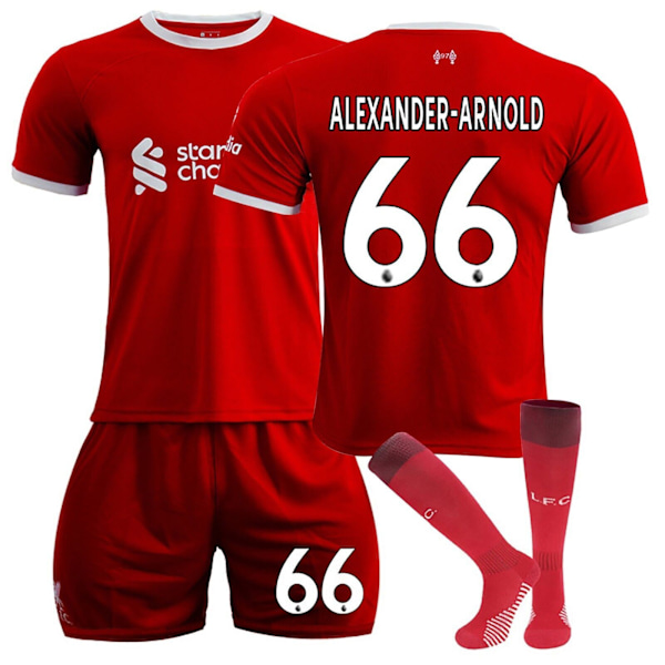23/24 Fotballdraktsett for barn Gutter Treningsdress Sportsklær Skjorte Shorts Sokker 23/24 liver-pool hjemme 23/24 liver-pool home#66 #26 (10-11 years)