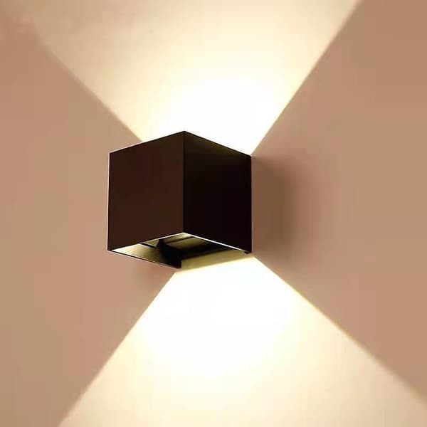 LED Vägglampa, 6w Varmvit, Utomhusbelysning, Svart