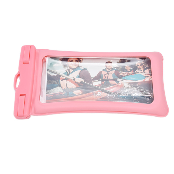 TPU Universal Flytande Vattentätt Telefonficka med Snodd, Kompatibel med Telefoner under 7,2 Tum, Rosa 0.2