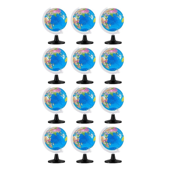 12 Pcs World Globe For Kids Learning Rotating World Map Globes Educational Globes With Stand 3.4 Inches