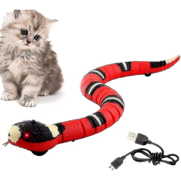 1mor Cat Legetøj Snake, Usb Smart Toy Snake, Elektrisk Snake Legetøj, Intelligent Sensing Snake Cat Legetøj, Interactive Cat Snake Toy, Cat Smart Sensing Legetøj