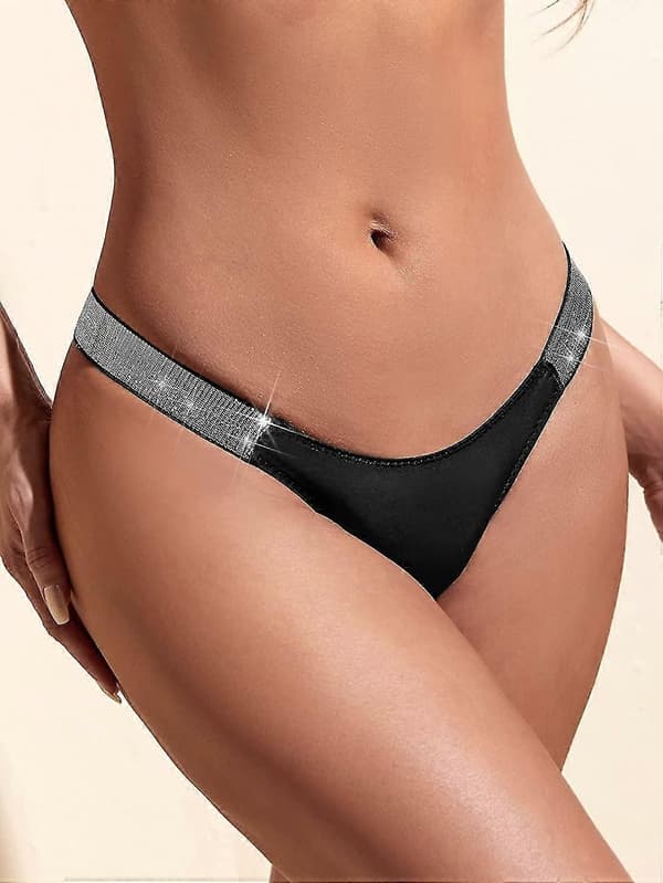 Glitter Trosor T-back Dam Underkläder En Del Briefs S-3xl S