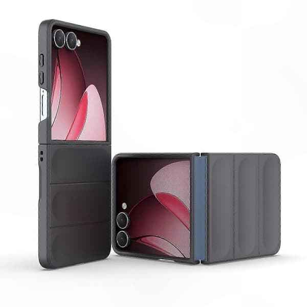 Holdbart foldbart stødsikkert etui til telefonbeskyttelse Dark Grey For Samsung Galaxy Z Flip7 5G