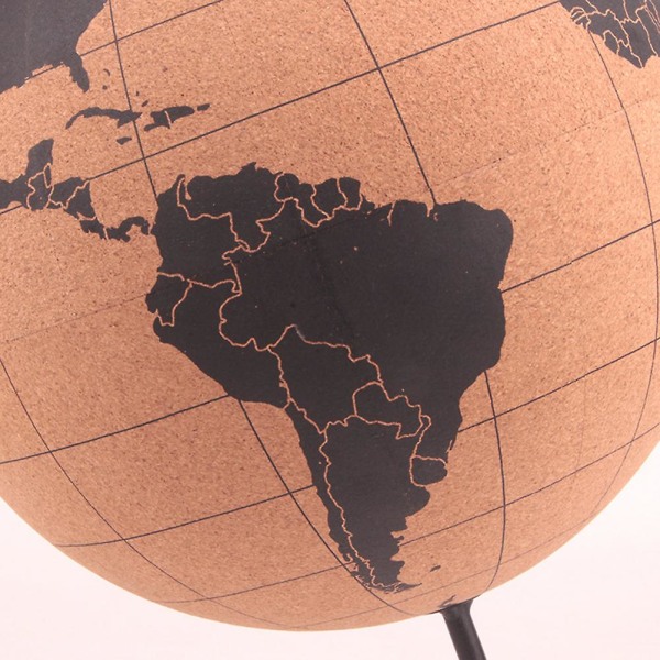 Kork Trä Roterande Globe Kartor Hemmakontor Dekoration Världskarta Geografi Karta Glober