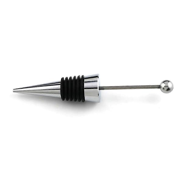 10 stk. Gadget Legg til en perle Rhinestone Lampwork Dekorativ Perle Vinflaskestopper Sinklegering Sølv Perleflaskestopper SilverBlack