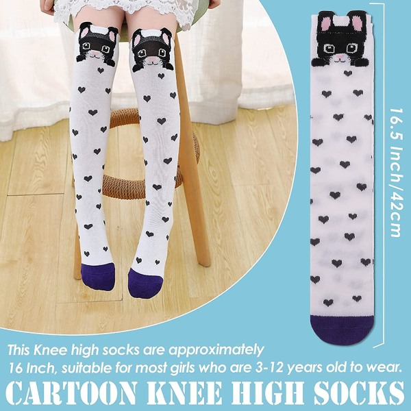 3-12-vuotiaat tytöt polvikorkeat sukat lapset söpöt hullut hauskat eläinkuvioiset pitkät saappaat Cat Socks