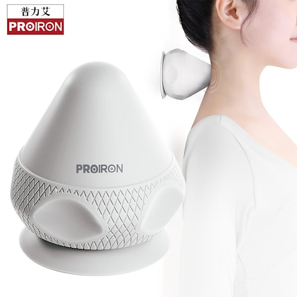 Handsfree Vibrerande Massageboll, Värme Triggerpunktsboll, Djupvävnadsmassage för Ryggmuskler, Lindring av Ömhet, Återhämtningsmassage Gray